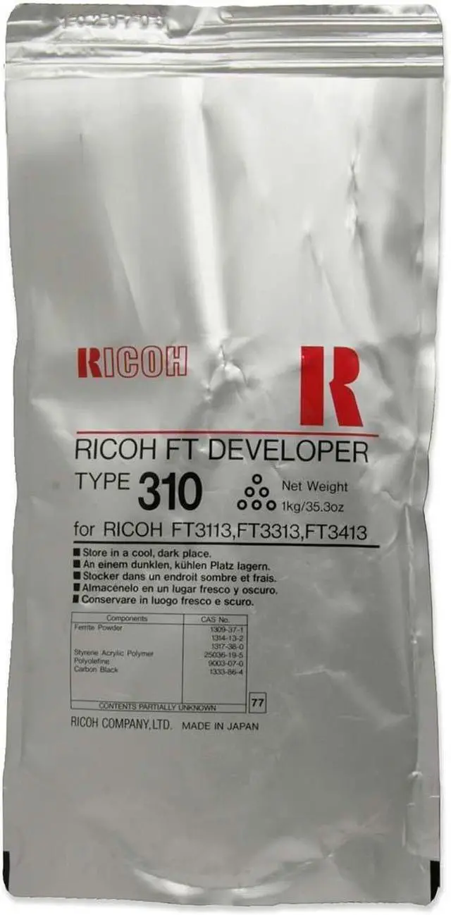Main image of Ricoh Type 310 Black Developer For FT4727 and FT5733 Copiers
