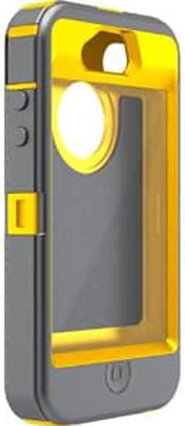 Alt view image 10 of 10 - OtterBox Defender Series f/iPhone 4/4S - Sun Yellow/Gunmetal Grey