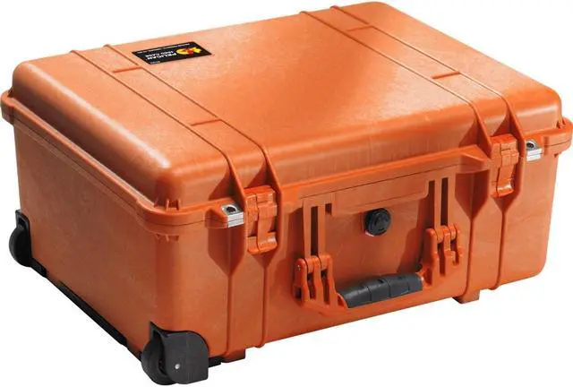 Alt view image 2 of 5 - Pelican 1560 Large Crushproof Wheeled Dry Box, 22x18x10.4in, Orange - No Foam