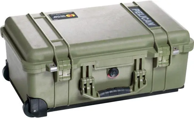 Alt view image 2 of 5 - Pelican 1510 Carry On 22x13x9in Wheeled Protector Case, OD Green, No Foam 1510-0