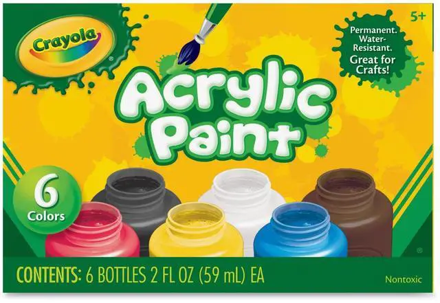 Alt view image 2 of 2 - Crayola 6-color Acrylic Paint Set