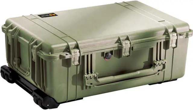 Alt view image 3 of 7 - Pelican 1650 Large Crushproof Wheeled Dry Case, 30.75x20.5x11.6in, OD Green Case