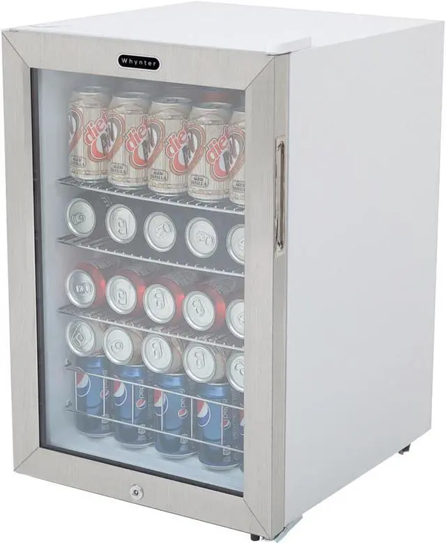 Alt view image 9 of 20 - Whynter BR-091WS Beverage Refrigerator With Lock - Stainless Steel 90 Can Capacity