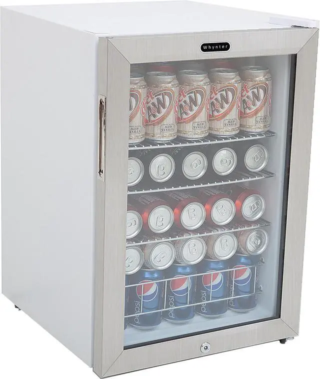 Alt view image 12 of 20 - Whynter BR-091WS Beverage Refrigerator With Lock - Stainless Steel 90 Can Capacity