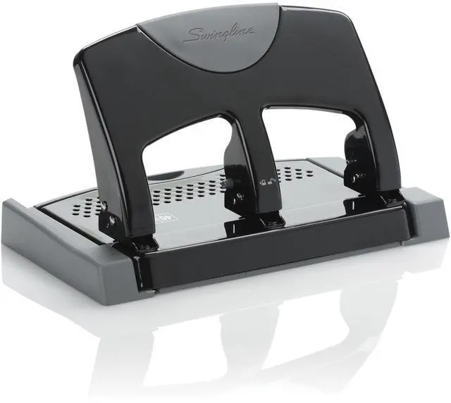 Alt view image 4 of 20 - Swingline 45-Sheet SmartTouch Three-Hole Punch 9/32" Holes Black/Gray 74136