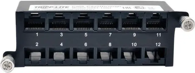 Alt view image 2 of 20 - Tripp Lite Cat6a Pass-Through Cassette - (x12) RJ45 (N484-12RJ)