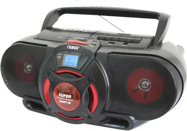 Alt view image 3 of 6 - Naxa Portable MP3/CD AM/FM Stereo Radio Cassette Player/Recorder