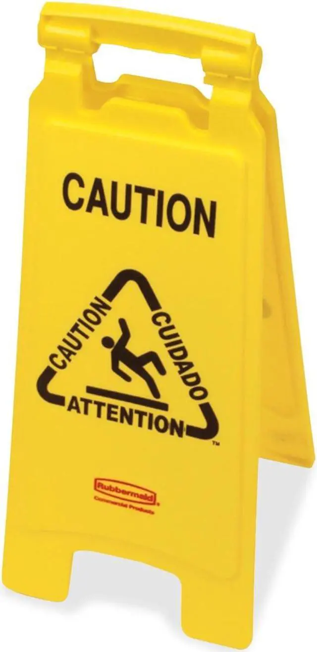 Alt view image 2 of 2 - Rubbermaid Commercial Multi-Lingual Caution Floor Sign