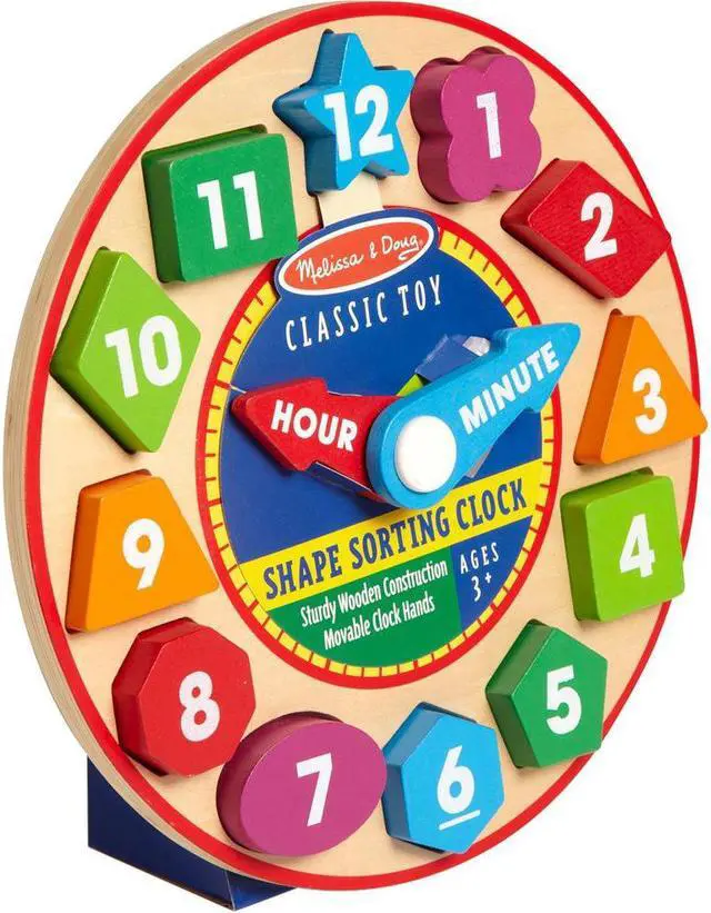 Alt view image 3 of 19 - Melissa & Doug Shape Sorting Clock - Wooden Educational Toy