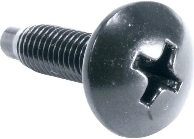 Main image of Middle Atlantic 10-32 Rack Screws - Phillips Drive Style - Truss Head - 0.75in Length - 100 Pack - Black Gloss - HG