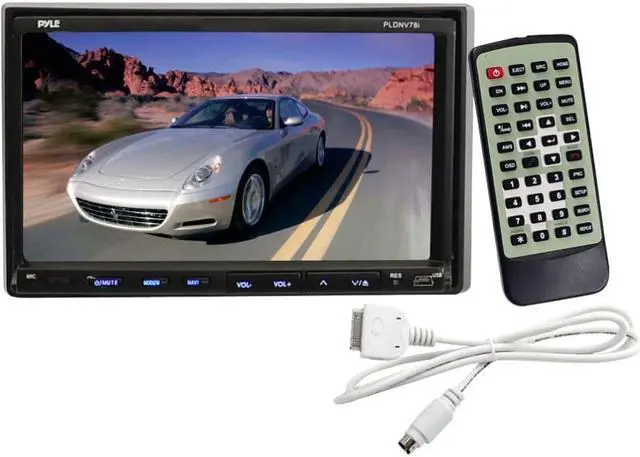 Alt view image 10 of 10 - Pyle PLDNV78I 7" Double-DIN Touchscreen LCD Monitor w/ DVD/CD/MP3/MP4/USB/SD/AMFM/RDS/Bluetooth & GPS