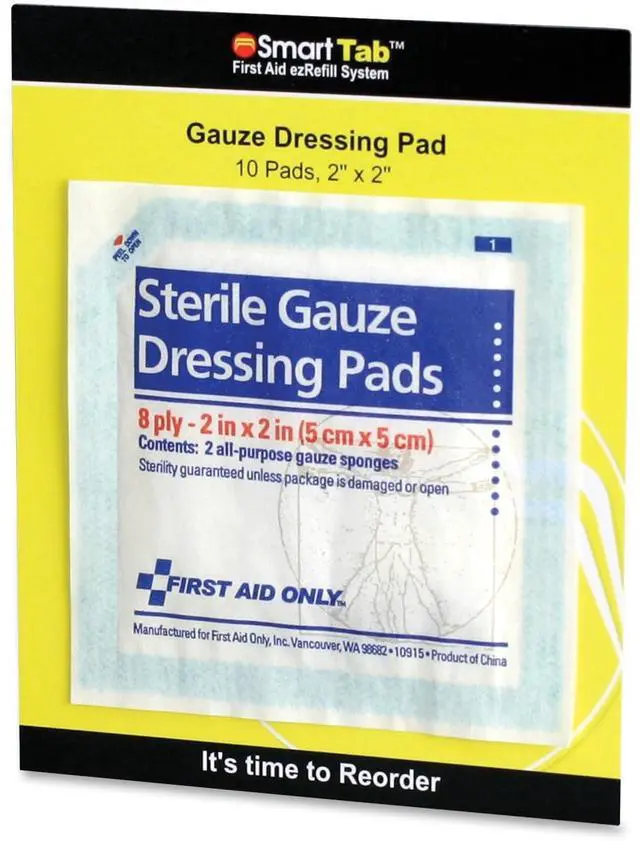 Alt view image 2 of 2 - First Aid Only Sterile Gauze Dressing Pads