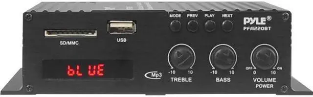 Alt view image 7 of 10 - Pyle PFA220BT Bt Amp Mini Blue Series 120W Mp3/Usb/Sd/Lcd Display/Remote