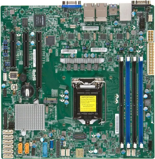 Main image of Supermicro X11SSH-LN4F Server Motherboard - Intel C236 Chipset - Socket H4 LGA-1151 - Bulk packaging  -