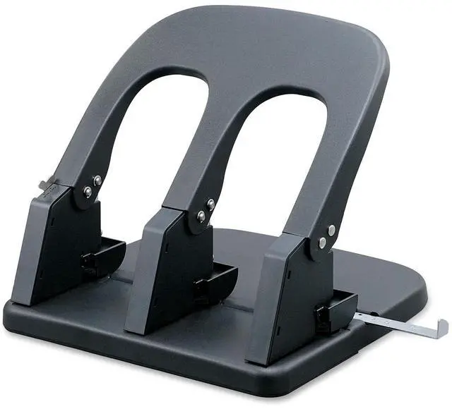 Main image of Business Source 3-Hole Punch 100 Sht Cap 10-1/5"x10-2/5"x6-1/5" Black 06527