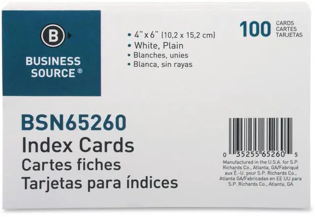 Main image of Business Source Plain Index Card