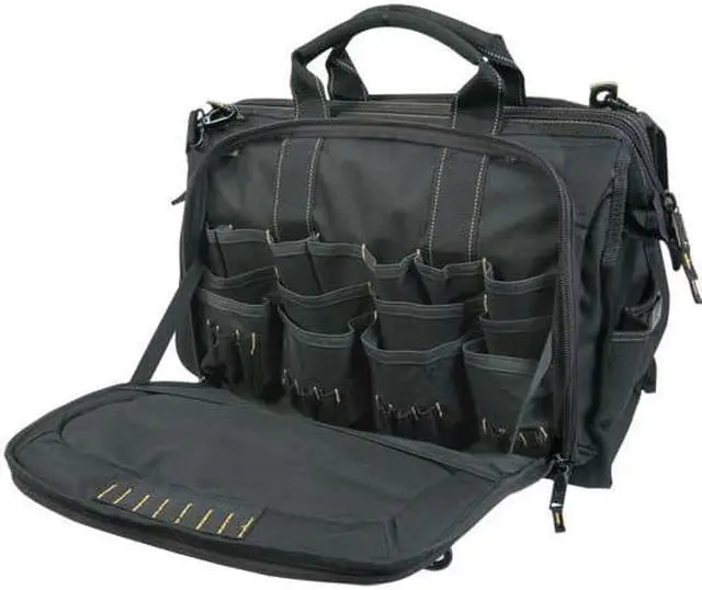 Alt view image 6 of 17 - CLC 1539 Tool Bag, Polyester, 52 Pockets, Tan/Black