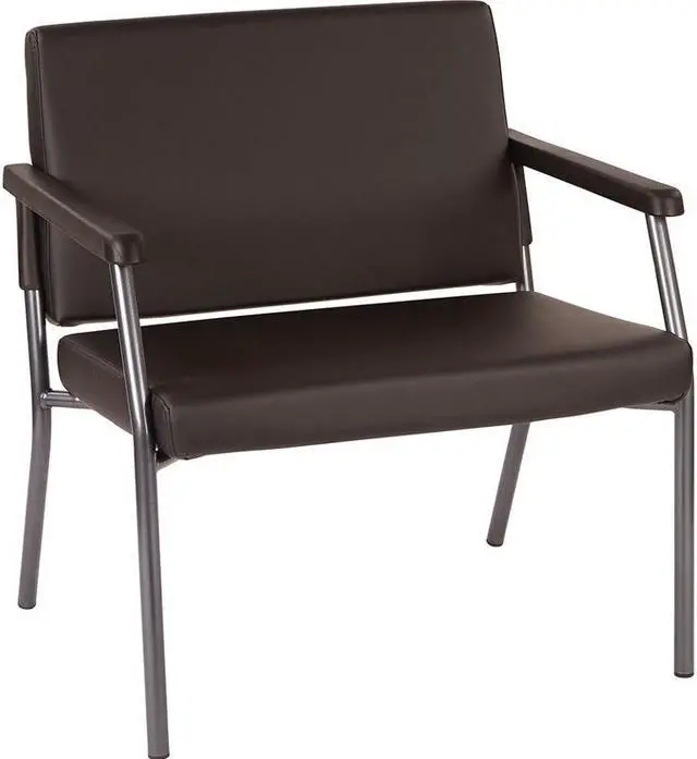 Main image of WorkSmart Guest Chair with soft PU Arms, Sturdy Titanium Metal Frame