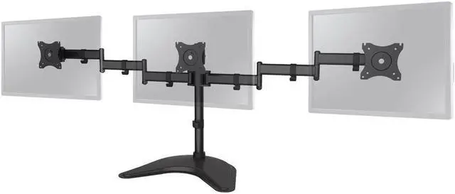 Alt view image 3 of 10 - SIIG Articulated Freestanding Triple Monitor Desk Stand - 13"-27"