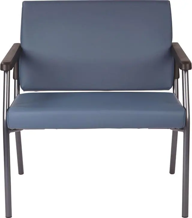 Alt view image 2 of 4 - WorkSmart Guest Chair with soft PU Arms, Sturdy Titanium Metal Frame
