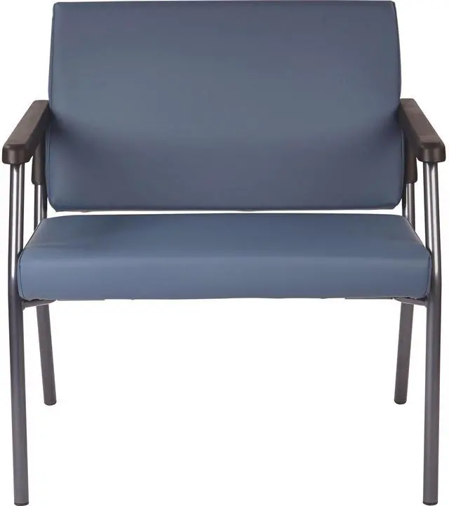 Alt view image 2 of 11 - WorkSmart Guest Chair with soft PU Arms, Sturdy Titanium Metal Frame
