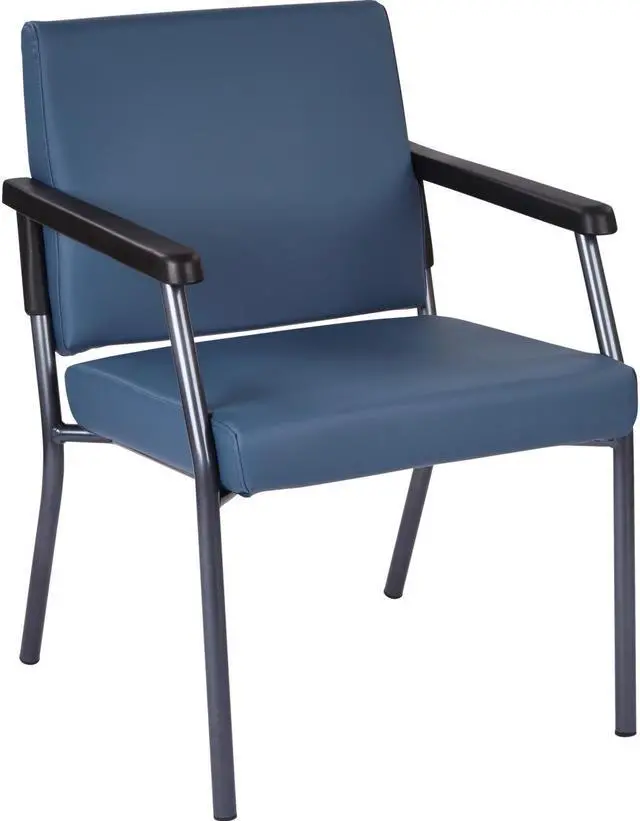Main image of WorkSmart Guest Chair with soft PU Arms, Sturdy Titanium Metal Frame