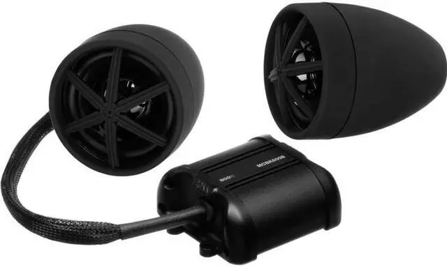 Main image of Boss Audio MCBK600B Black 800 watt Motorcycle/ATV Sound System with Bluetooth Audio Streaming, One Pair of 3 Inch Weather Proof Speakers, Aux Input and Multi-function Remote Control