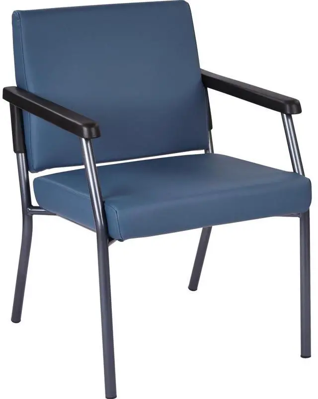 Main image of WorkSmart Guest Chair with soft PU Arms, Sturdy Titanium Metal Frame