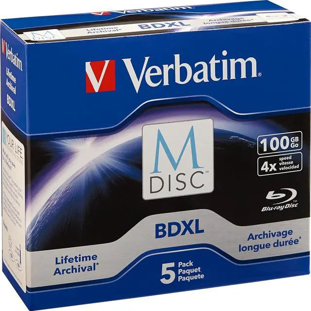 Main image of Verbatim Blu-ray Recordable Media - BD-R XL - 4x - 100 GB - 5 Pack Jewel Case - TAA Compliant