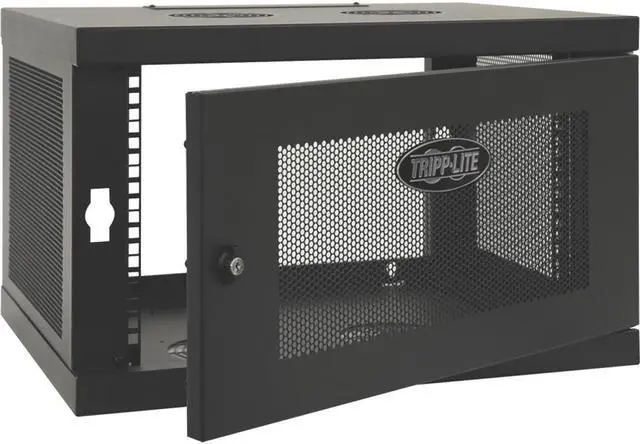 Alt view image 3 of 20 - Tripp Lite 6U Wall Mount Rack Enclosure Server Cabinet, Knock Down, 16.5" Deep, Switch Depth (SRW6UKD)