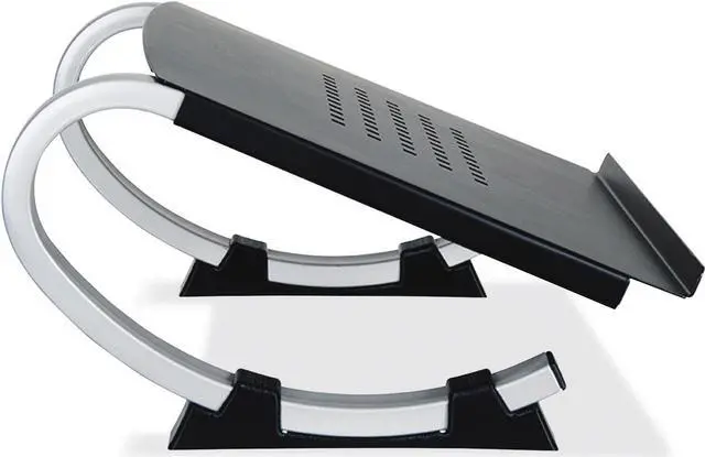 Alt view image 2 of 17 - Allsop Redmond Adjustable Laptop Stand, Vented Curved Sturdy Metal Ergonomic Riser (30498)