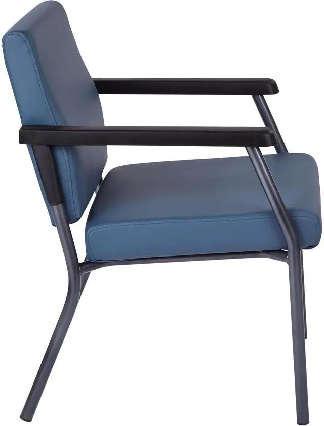 Alt view image 4 of 11 - WorkSmart Guest Chair with soft PU Arms, Sturdy Titanium Metal Frame