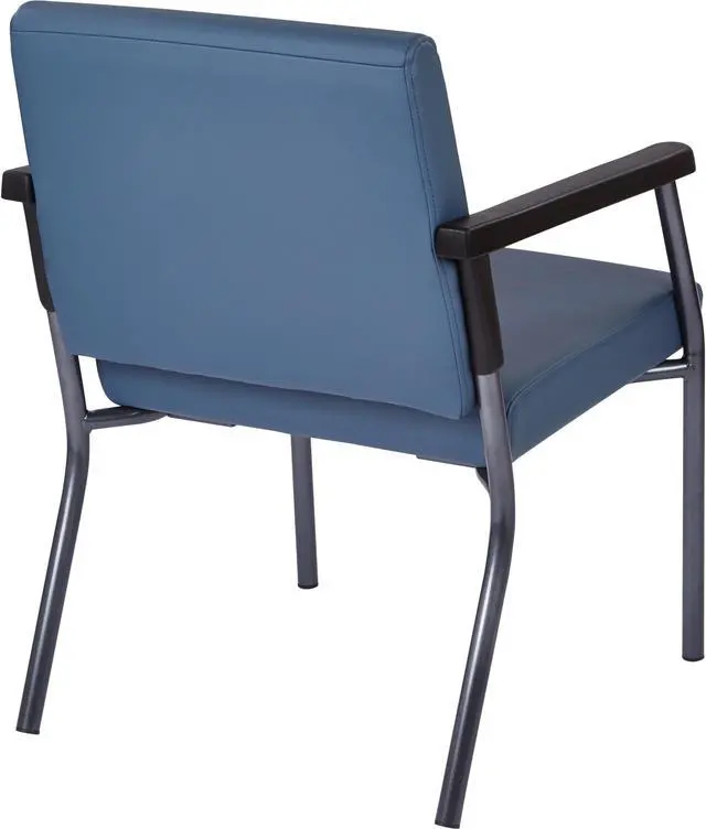 Alt view image 3 of 4 - WorkSmart Guest Chair with soft PU Arms, Sturdy Titanium Metal Frame