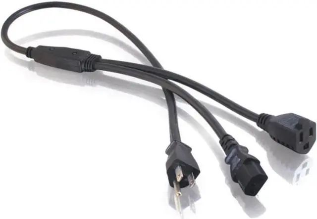 Main image of 3FT 16 AWG 1-TO-2 POWER CORD SPLITTER (NEMA 5-15P