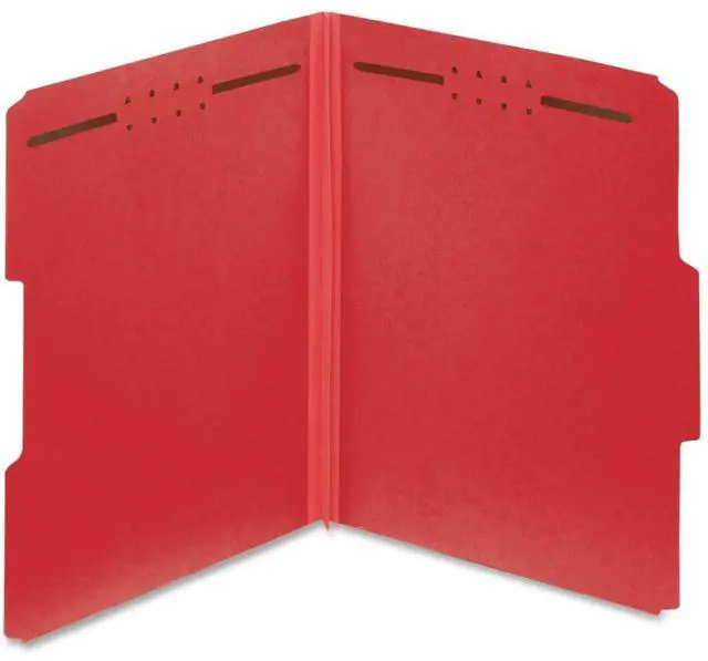 Main image of Pendaflex 15936GW Colored Pressboard Top Tab Fastener Folders - 2" Expansion - 2 Fasteners - Letter Size - Bright Red Exterior - 25/Box