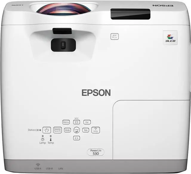Alt view image 4 of 12 - Epson PowerLite 530 XGA 3LCD Projector for SMART Interactive Whiteboards - V11H673320
