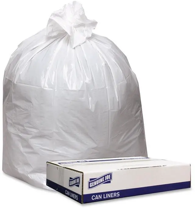 Main image of Genuine Joe Extra Heavy-duty White Trash Can Liners