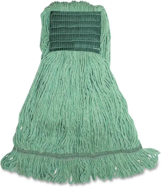 Main image of Gojo Synthetic Blend Wide Band Wet Mop 16oz. Green MGR5BEA