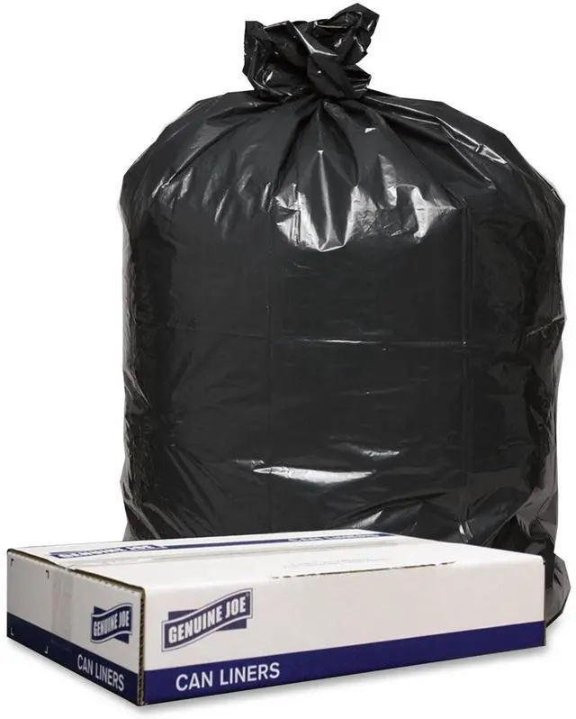 Main image of Genuine Joe 1.2mil Black Trash Can Liners