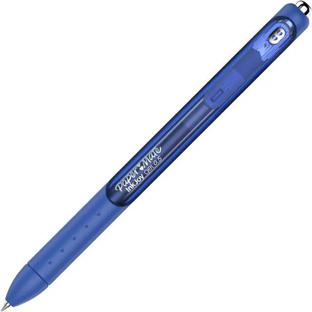 Alt view image 3 of 18 - InkJoy Gel Pen, Retractable, Micro 0.5 mm, Blue Ink, Blue Barrel, Dozen 1951722