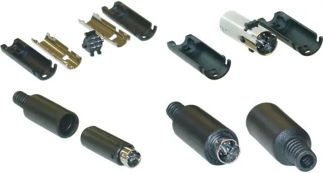 Alt view image 3 of 4 - Cable Wholesale MiniDIN 8 Male Solder Connector with housing, Black