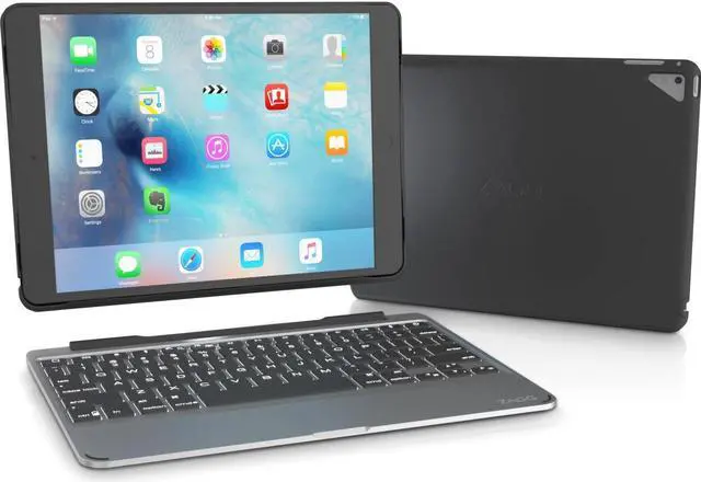 Alt view image 6 of 16 - ZAGG Slim Book Case with Keyboard for the Apple 9.7-inch iPad Pro Model ID8ZF2-BB0