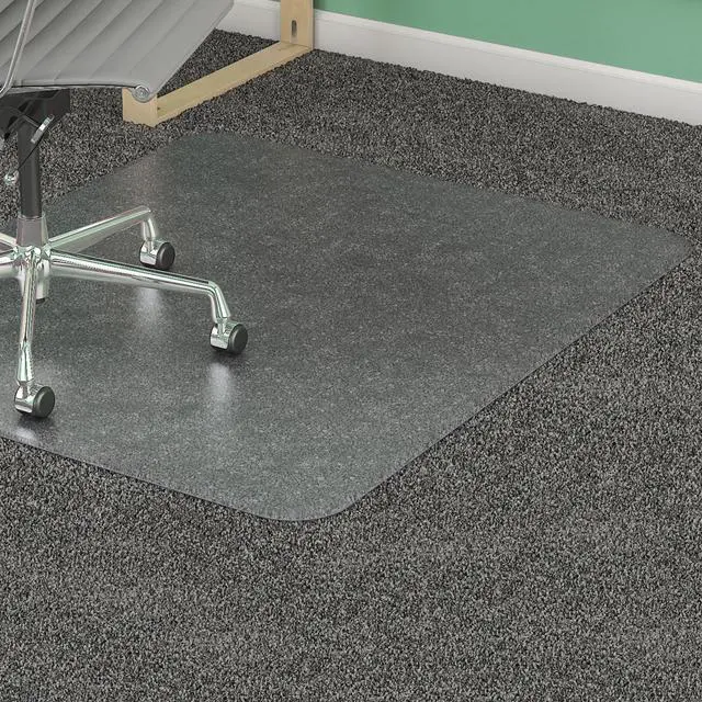 Alt view image 11 of 16 - Lorell 25754 PlushMat Chair Mat 60" Length x 46" Width x 0.13" Thickness Overall - Vinyl - Clear