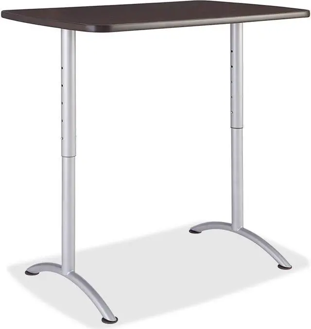 Main image of Iceberg - 69305 - Iceberg Walnut Top Sit-to-Stand Table - Rectangle Top - Arch Base - 2 Legs - 48 Table Top Length x 30