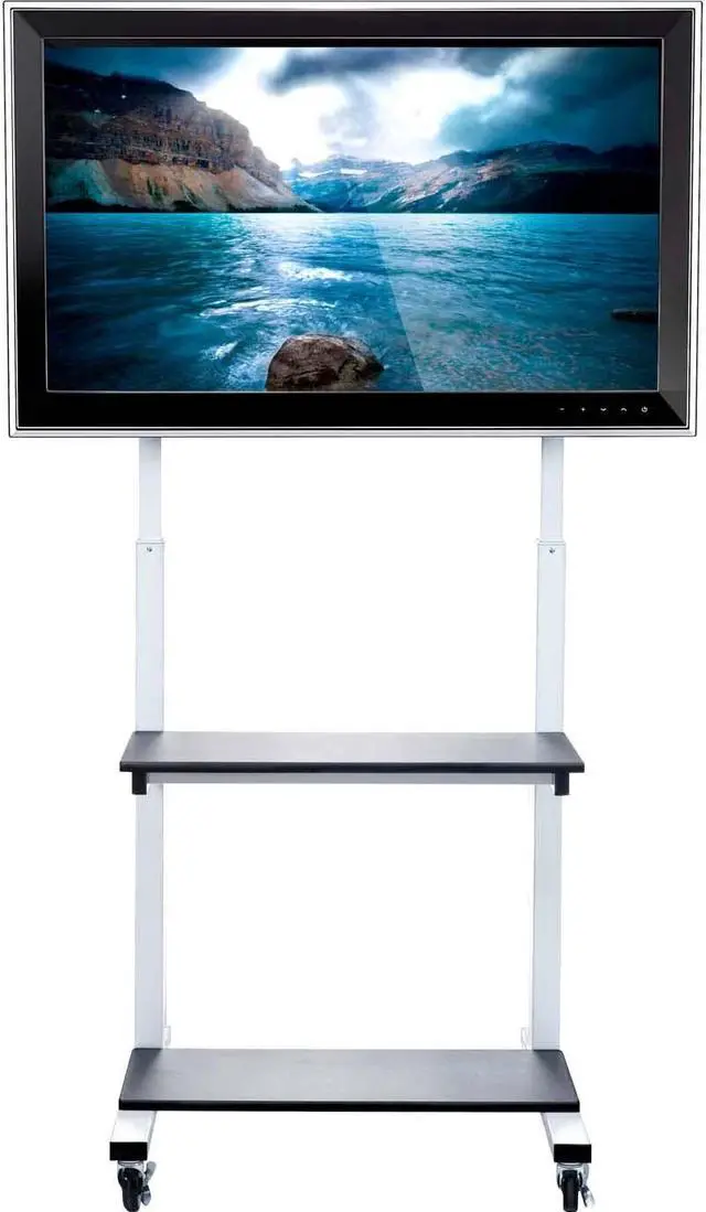 Alt view image 9 of 20 - Luxor Home Office Crank Adjustable Flat Panel CLCD LCD TV Cart