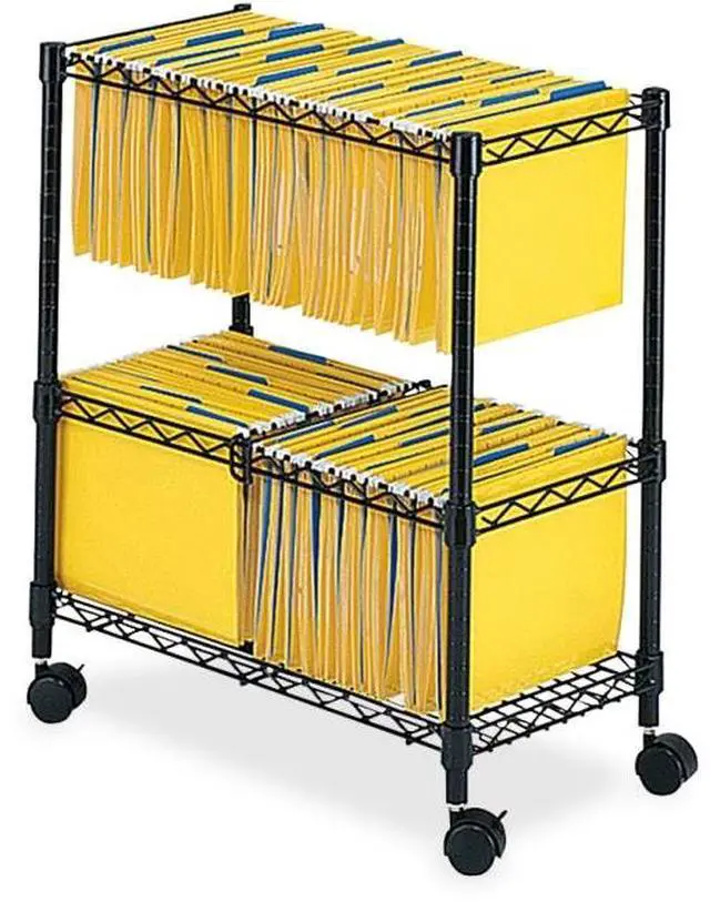 Alt view image 5 of 20 - Safco - 5278BL - Safco 2-Tier Rolling File Cart - 300 lb Capacity - 4 Casters - Steel - x 25.8 Width x 14 Depth x 29.8
