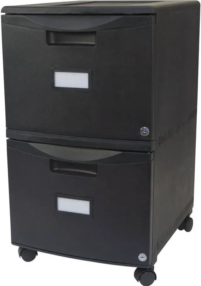 Main image of Storex 2-Drawer Locking Mobile Filing Cabinet