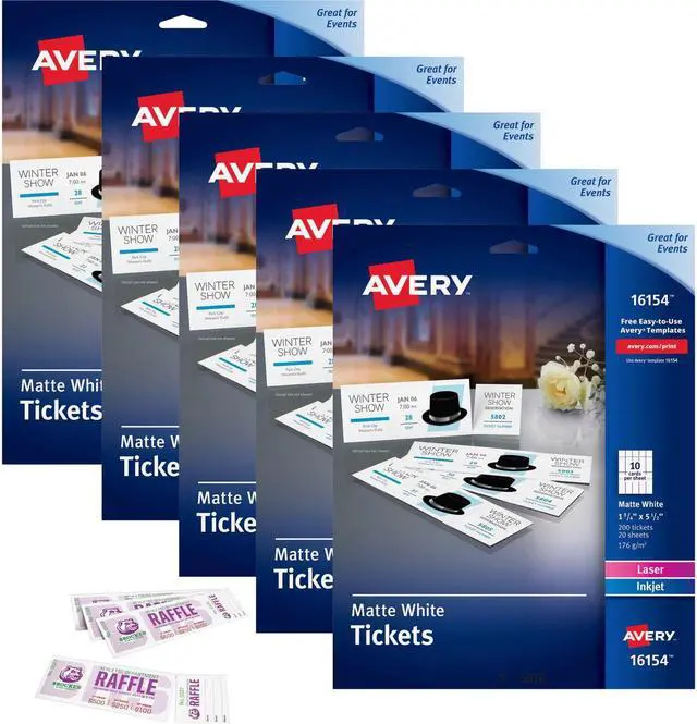 Main image of Avery Printable Tickets with Tear-Away Stubs