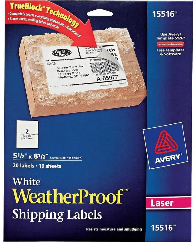 Main image of Avery Weatherproof Mailing Labels