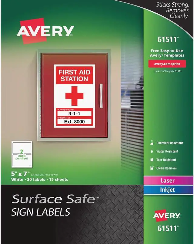 Main image of Avery Surface Safe Sign Labels